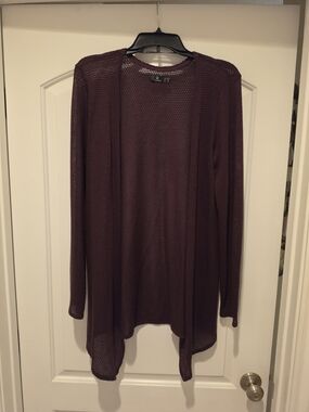 Volcom Open-Front Burgundy Knit Cardigan